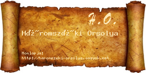 Háromszéki Orsolya névjegykártya